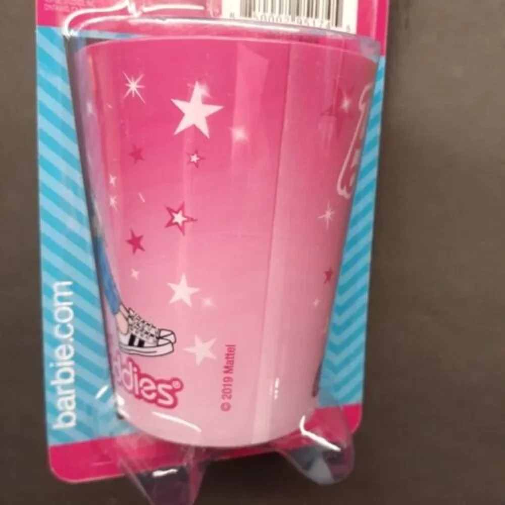 Mattel Barbie Brush Buddies Toothbrush 3 Piece Set Rinsing Cup Toothbrush Cap